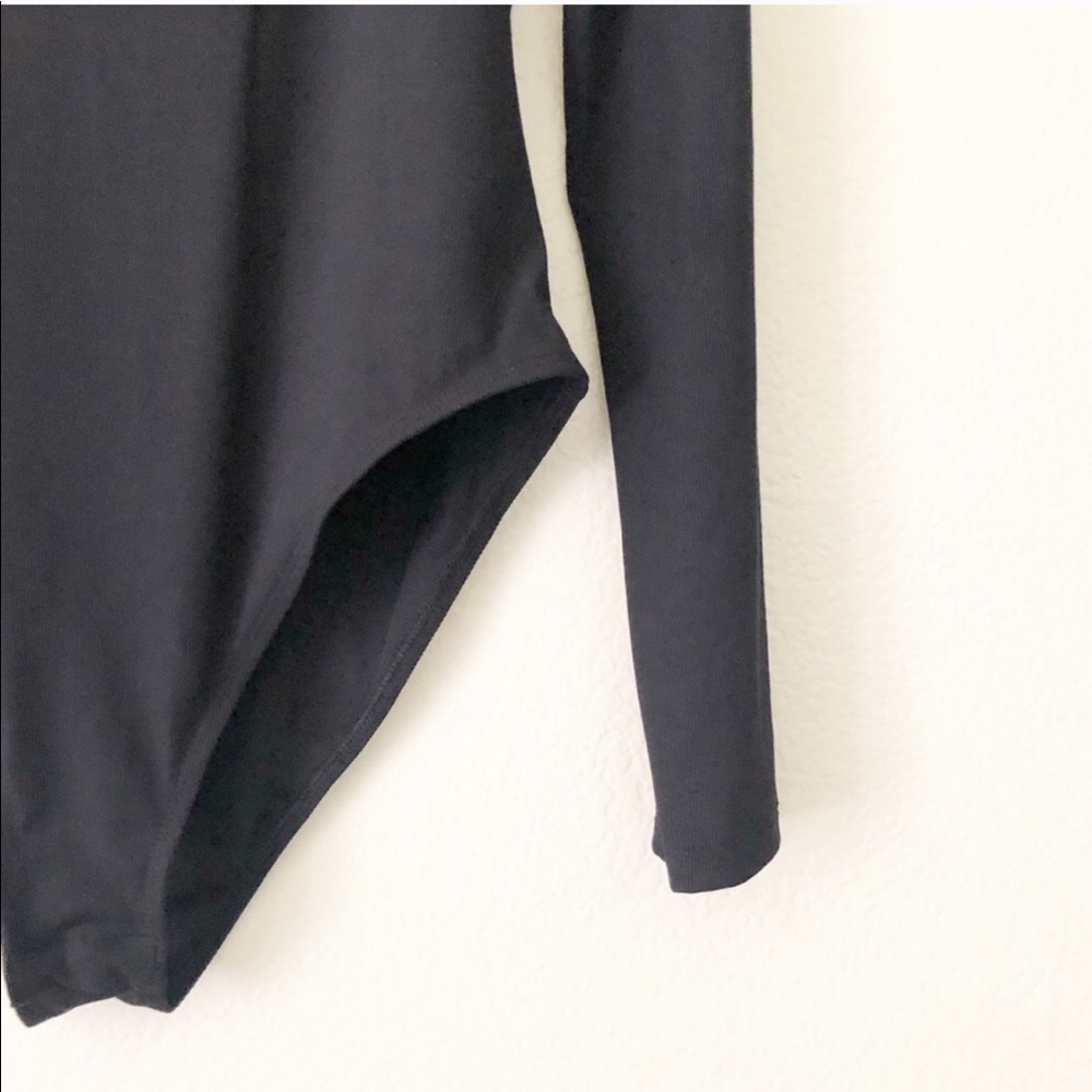 NWOT TOPSHOP square neck ribbed bodysuit black - Picture 7 of 10